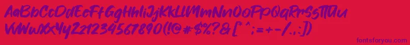Fonters Font – Purple Fonts on Red Background