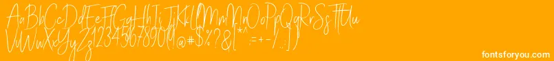 StayClassySldt-Schriftart – Weiße Schriften auf orangefarbenem Hintergrund