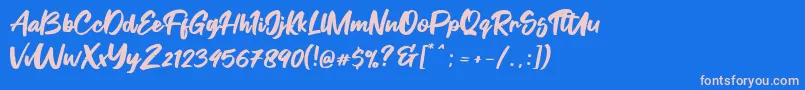 Fontgrab Font – Pink Fonts on Blue Background