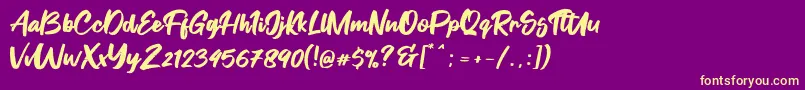 Police Fontgrab – polices jaunes sur fond violet