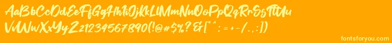 Fontgrab Font – Yellow Fonts on Orange Background