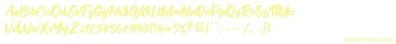 Fontgrab-Schriftart – Gelbe Schriften auf weißem Hintergrund