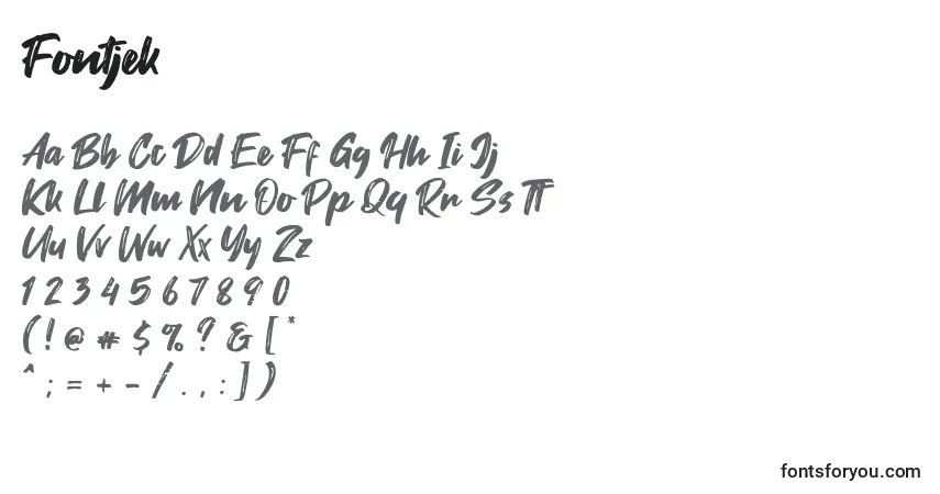 Fuente Fontjek - alfabeto, números, caracteres especiales