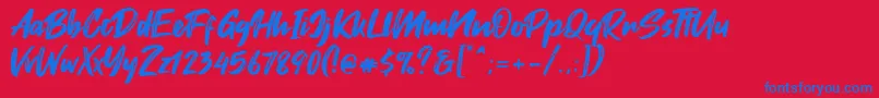 Fontjek Font – Blue Fonts on Red Background