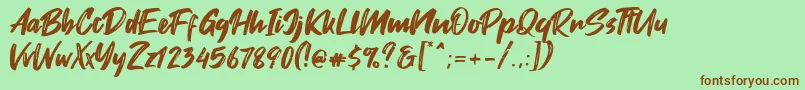 Fontjek Font – Brown Fonts on Green Background