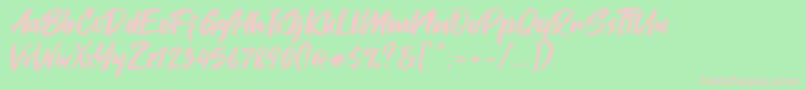 Fontjek Font – Pink Fonts on Green Background