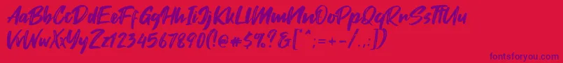 Fontjek Font – Purple Fonts on Red Background