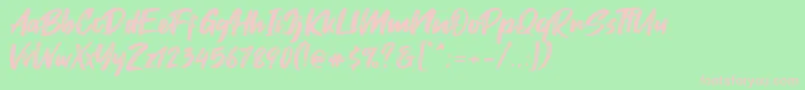 Fontjek Font – Pink Fonts on Green Background