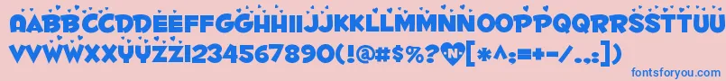 FONTL    Font – Blue Fonts on Pink Background