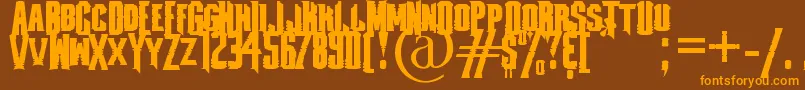 fontmageddon Font – Orange Fonts on Brown Background