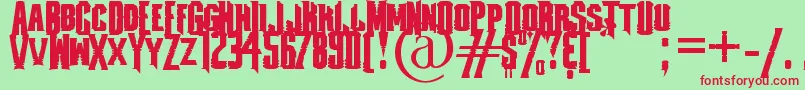 fontmageddon Font – Red Fonts on Green Background