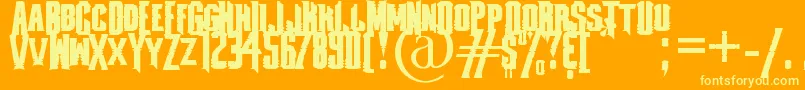 fontmageddon Font – Yellow Fonts on Orange Background