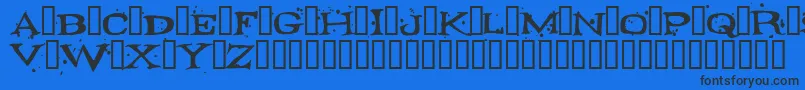 フォントFONTOCID – 黒い文字の青い背景
