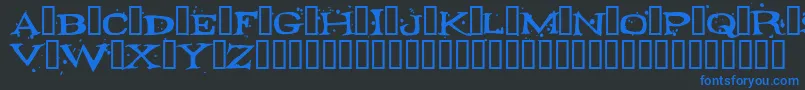 FONTOCID-fontti – siniset fontit mustalla taustalla
