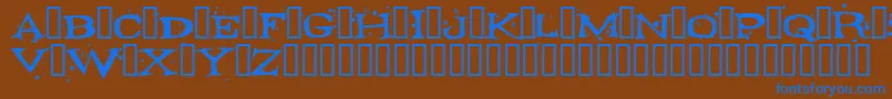 フォントFONTOCID – 茶色の背景に青い文字