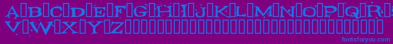 FONTOCID-Schriftart – Blaue Schriften auf violettem Hintergrund