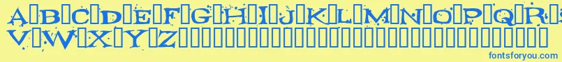 FONTOCID Font – Blue Fonts on Yellow Background