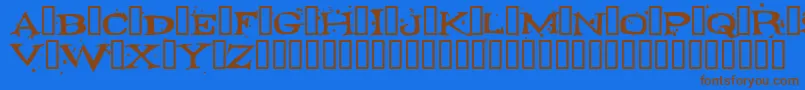Czcionka FONTOCID – brązowe czcionki na niebieskim tle