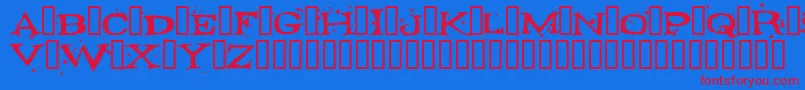 FONTOCID Font – Red Fonts on Blue Background