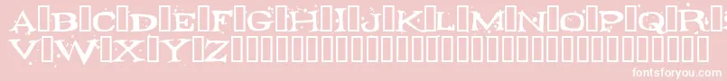 FONTOCID-Schriftart – Weiße Schriften auf rosa Hintergrund