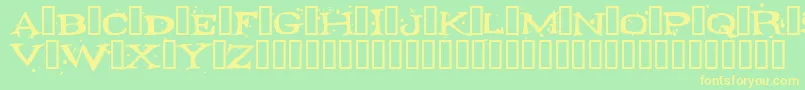 フォントFONTOCID – 黄色の文字が緑の背景にあります
