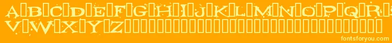 FONTOCID Font – Yellow Fonts on Orange Background