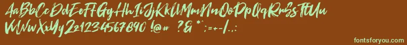 Fontrust Font – Green Fonts on Brown Background