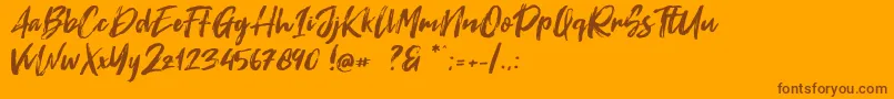 Fonte Fontrust – fontes marrons em um fundo laranja