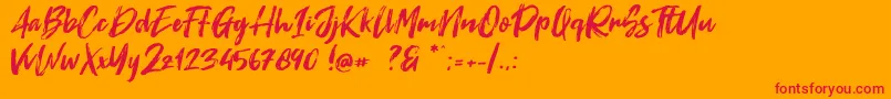 Fontrust Font – Red Fonts on Orange Background