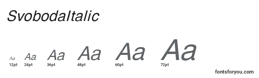 SvobodaItalic Font Sizes