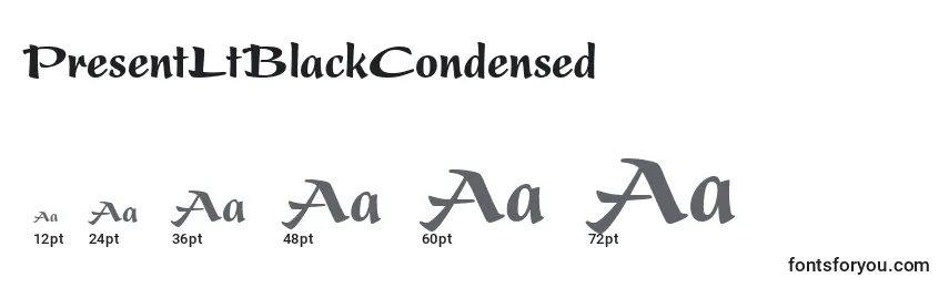 sizes of presentltblackcondensed font, presentltblackcondensed sizes