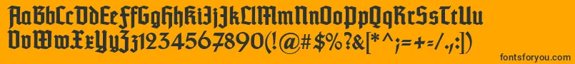 Fonte TypographertexturBold – fontes pretas em um fundo laranja