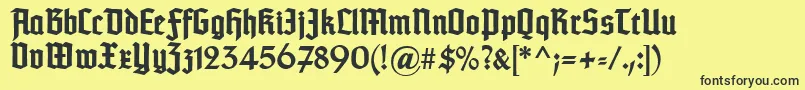 Fonte TypographertexturBold – fontes pretas em um fundo amarelo