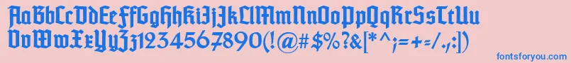 TypographertexturBold-Schriftart – Blaue Schriften auf rosa Hintergrund