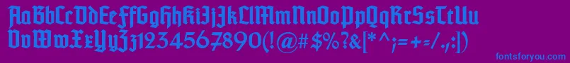 TypographertexturBold-Schriftart – Blaue Schriften auf violettem Hintergrund