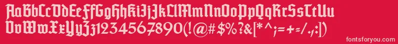 Fonte TypographertexturBold – fontes rosa em um fundo vermelho