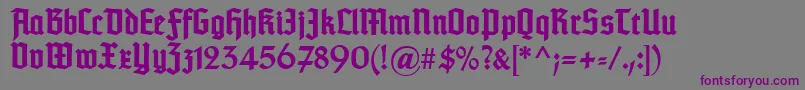 Czcionka TypographertexturBold – fioletowe czcionki na szarym tle