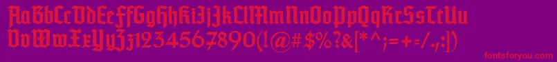 TypographertexturBold-fontti – punaiset fontit violetilla taustalla