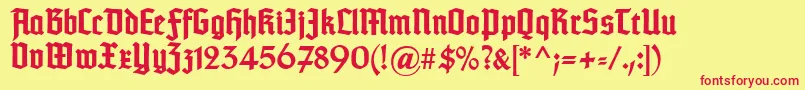 TypographertexturBold Font – Red Fonts on Yellow Background