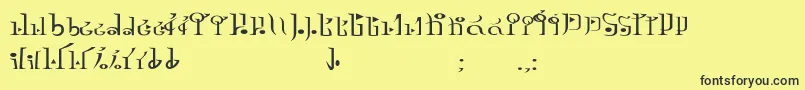 TphylianGcnregular Font – Black Fonts on Yellow Background