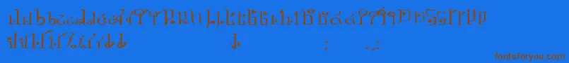 TphylianGcnregular-Schriftart – Braune Schriften auf blauem Hintergrund