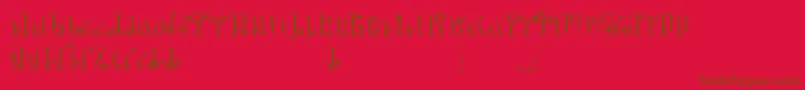 Weitere Informationen zur TphylianGcnregular-Schriftart TphylianGcnregular-Schriftart – Braune Schriften auf rotem Hintergrund
