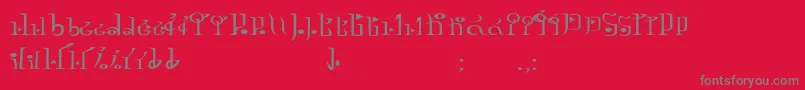 Fonte TphylianGcnregular – fontes cinzas em um fundo vermelho