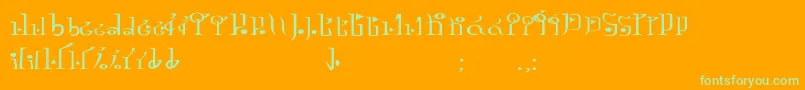 TphylianGcnregular-fontti – vihreät fontit oranssilla taustalla