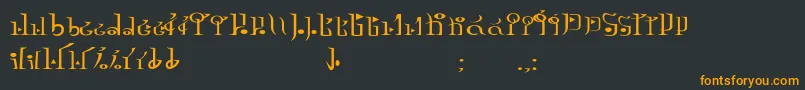 Шрифт TphylianGcnregular – оранжевые шрифты на чёрном фоне