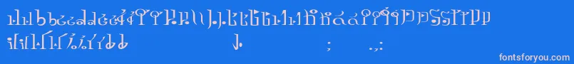 フォントTphylianGcnregular – ピンクの文字、青い背景