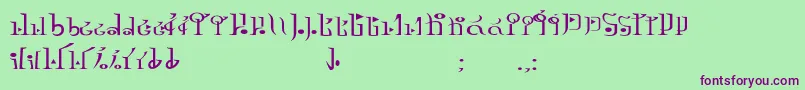 TphylianGcnregular-Schriftart – Violette Schriften auf grünem Hintergrund