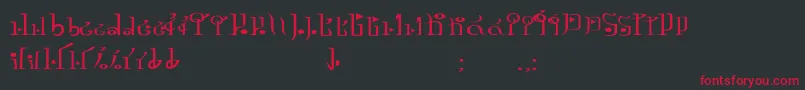 フォントTphylianGcnregular – 黒い背景に赤い文字