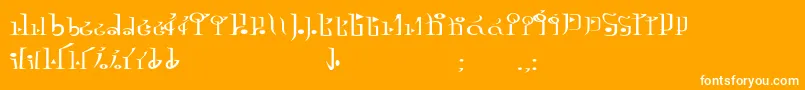 フォントTphylianGcnregular – オレンジの背景に白い文字