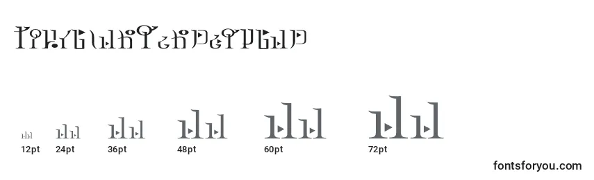 Размеры шрифта TphylianGcnregular